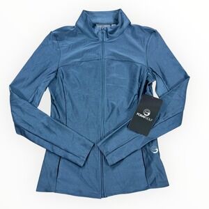 Foray Jacket Women's Small‎ Navy Blue Golf Shine Layering UV Protect Activewear